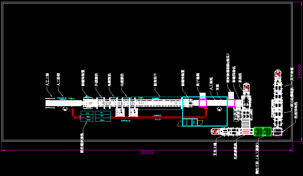 某化工电解液桶内外清洗线布局图